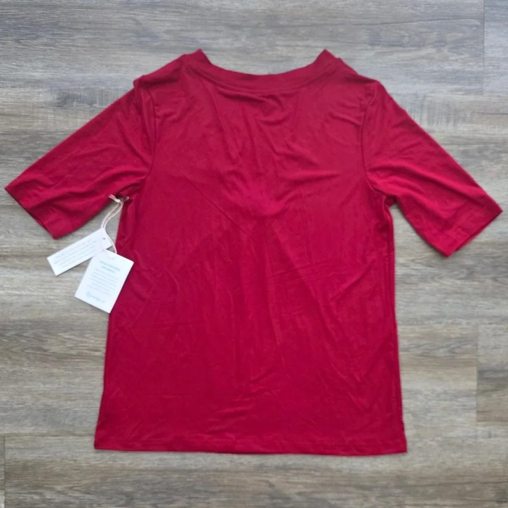Pajamagram Ruby Red Soft 2-Piece Lounge Set V-Neck Wide Leg Pajamas Womens Med